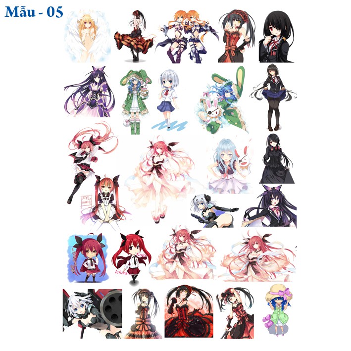 Sticker / Hình Dán anime Date Alive - Yoshino- Kurumi- Tohka- Kotori