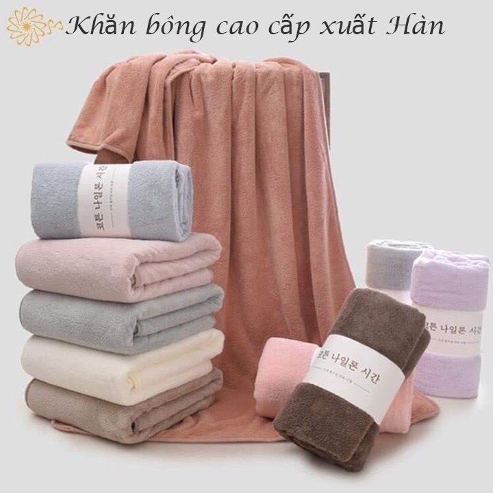 Khăn tắm lông cừu hàn quốc cao cấp 70x140 cm chất bông siêu mềm mịn thấm nước cực nhanh dùng cho khách sạn bé sơ sinh