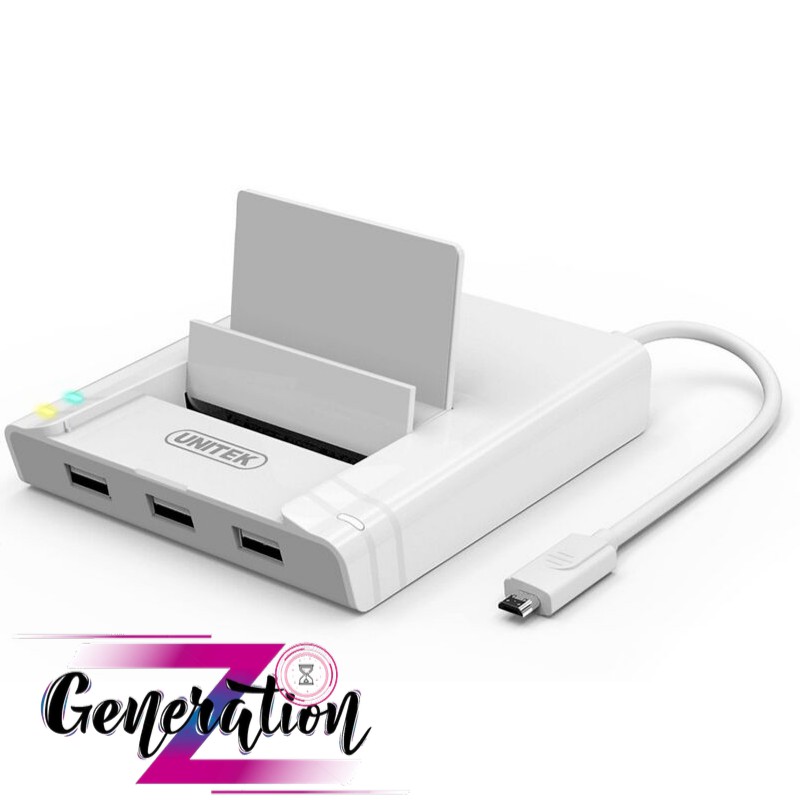 Hub USB 2.0 3 Ports + LAN + OTG Dock Unitek (Y - 2175) - Hàng chính hãng