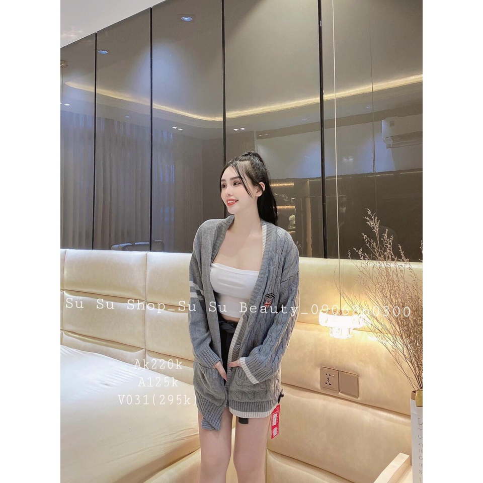 Áo khoác Cardigan nữ, áo khoác len Cardigan nữ local brand form rộng dày đẹp