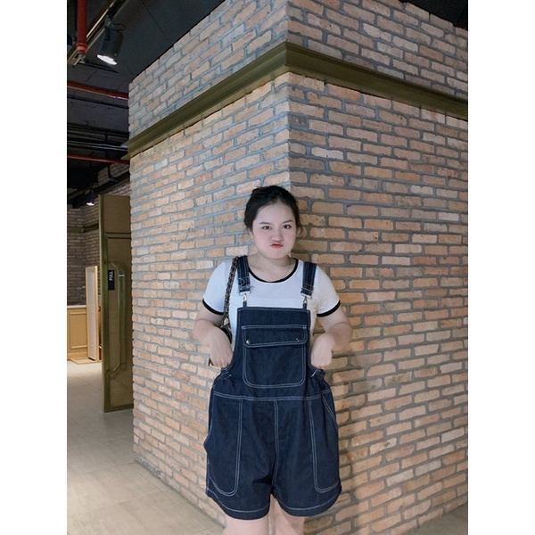 Quần yếm đùi màu xanh và đỏ BIGSIZE M998 55-95KG [BOON BOON BIGSIZE]