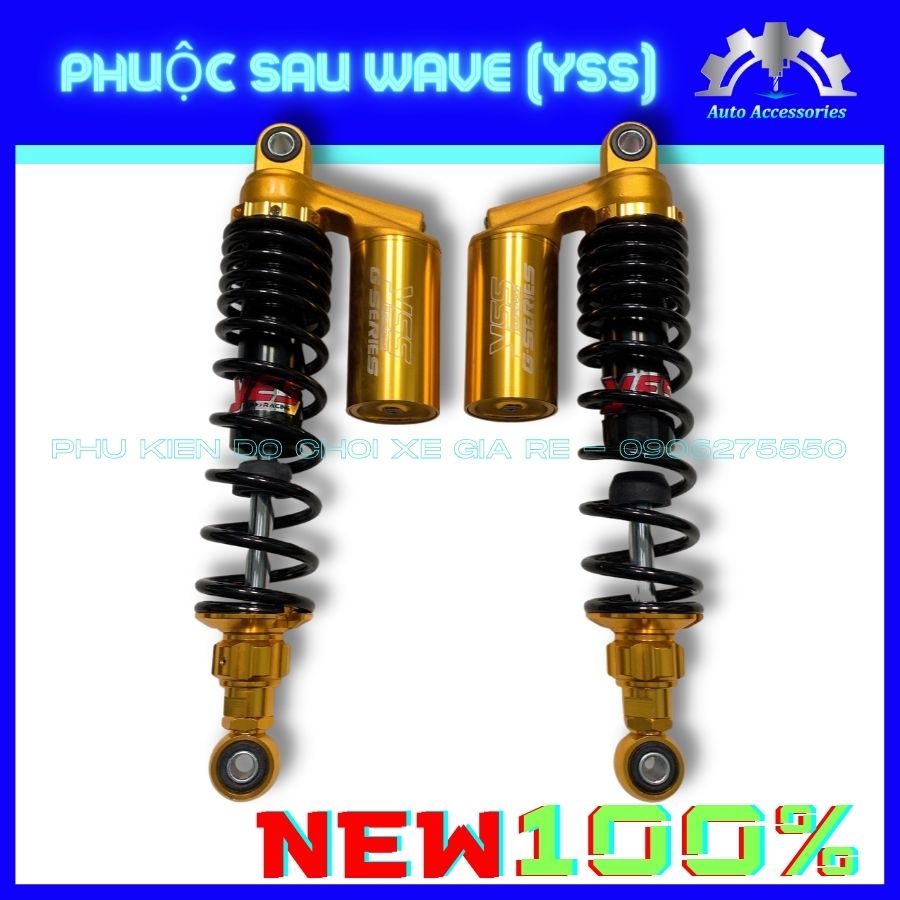 NEW 100% - Phuộc Sau YSS, Phuộc YSS gắn Sau xe WAVE, Phuộc Bình Dầu 3 màu, CÓ TĂNG CHỈNH, độ nhúng êm ái, chắc chắn