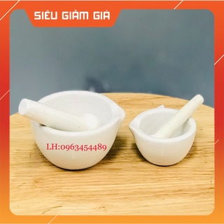 Bộ cối chày sứ dùng cho thí nghiệm - nghiền thuốc