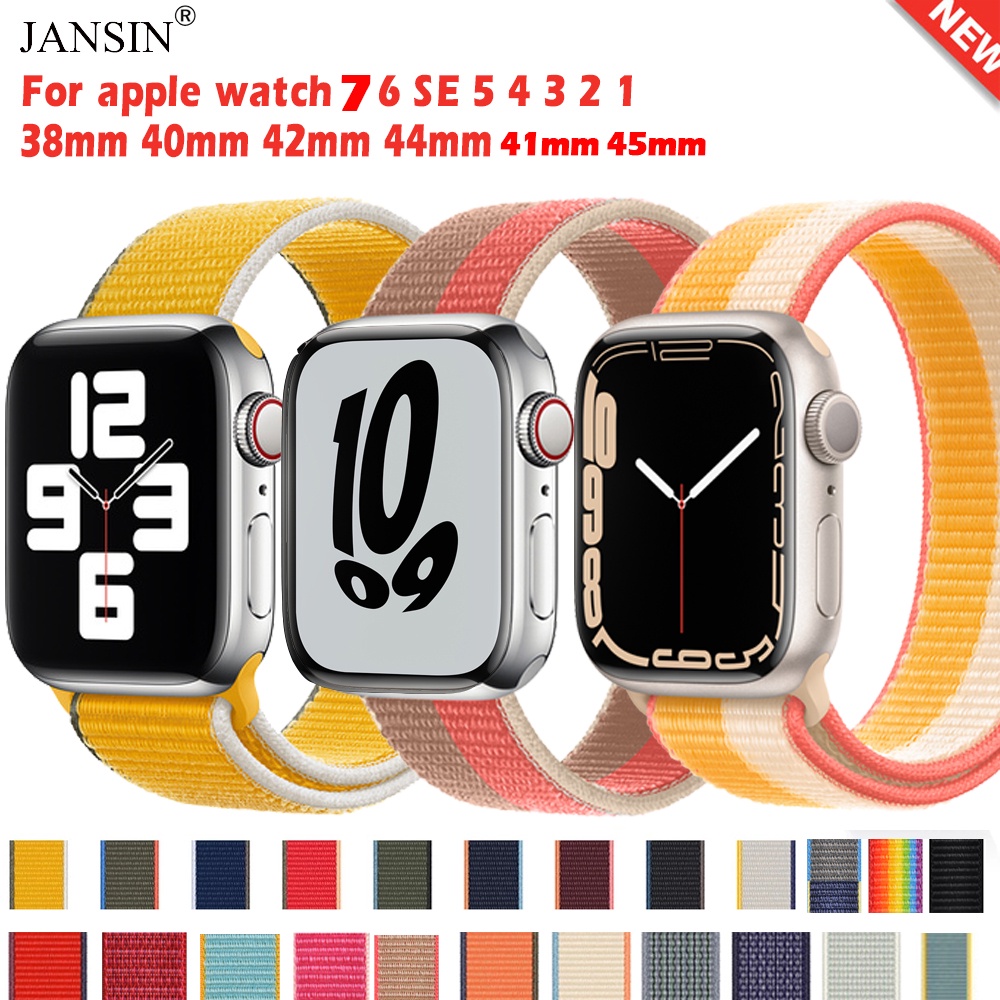 strap for apple watch 7 45mm 41mm 44mm 40mm 42mm 38mm sport nylon loop band for iwatch series 7 6 se 5 4 3 2 1