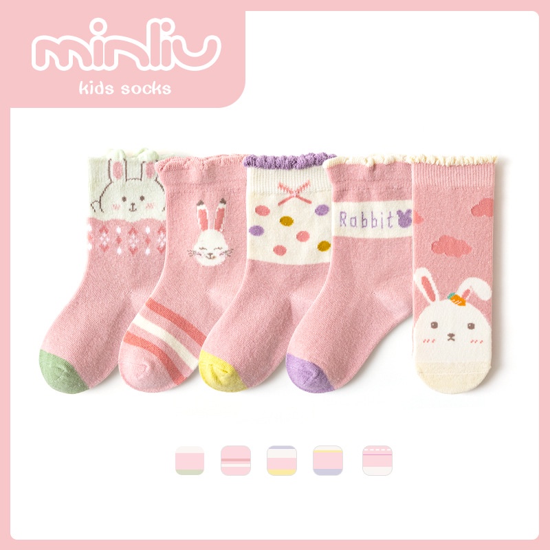 Set 5 Đôi Tất Cho Bé Trai Bé Gái Từ 1-12 Tuổi 100% Cotton Hàng Xuất Nhật Tất Trẻ Em Siêu Mềm Mịn