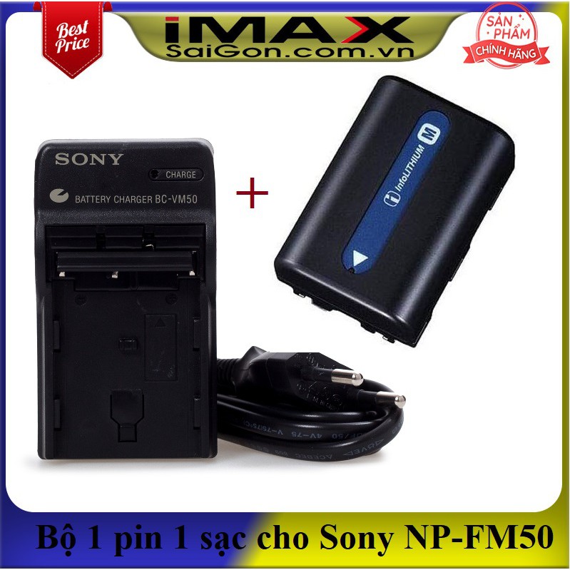 Bộ 1 pin 1 sạc máy ảnh cho Sony NP-FM50