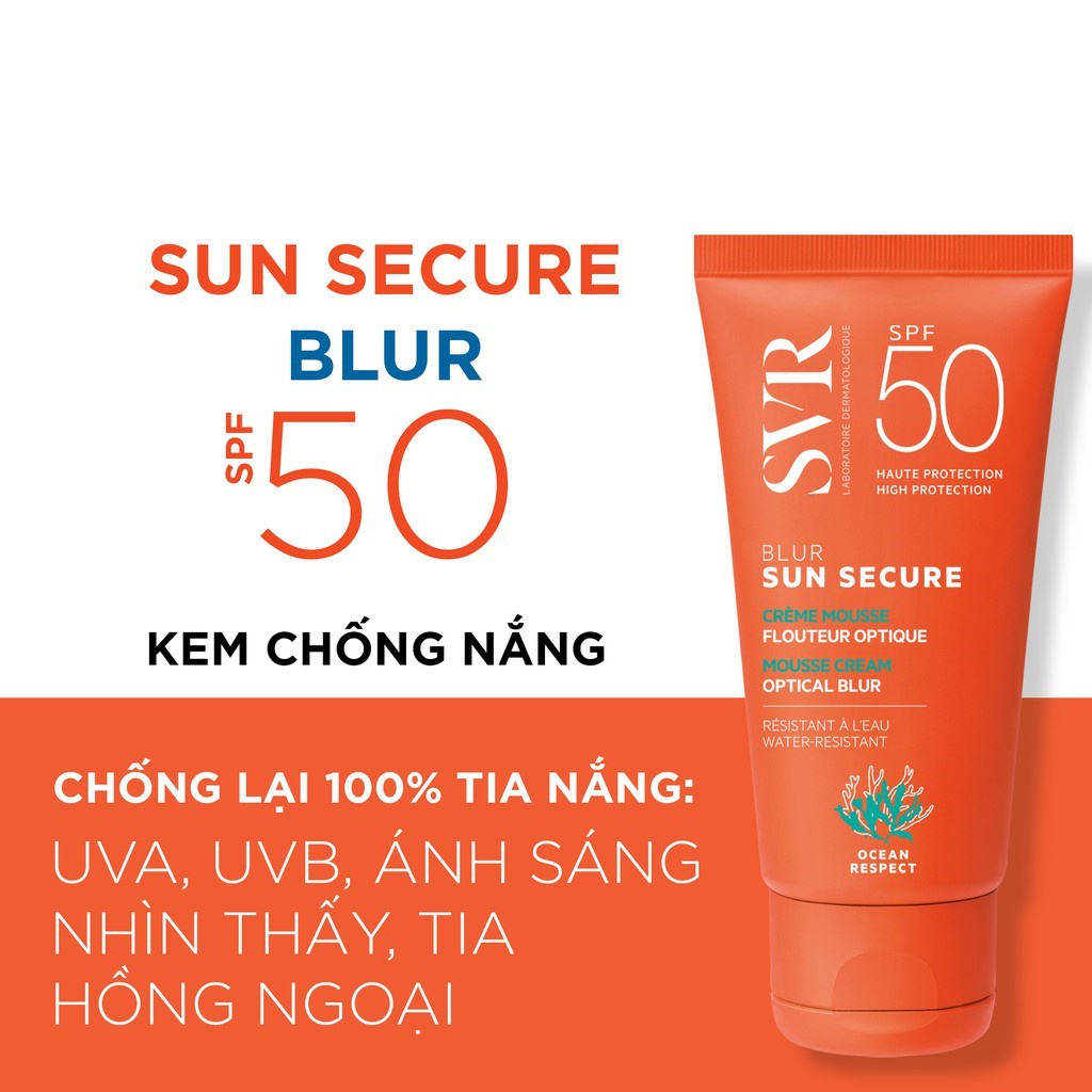 Kem Chống Nắng Trang Điểm SVR Sun Secure Blur SPF50+ che khuyết điểm 50ml
