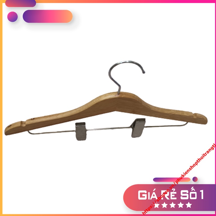 Móc gỗ bộ treo áo và quần chuyên dùng cho shop dài 40cm.