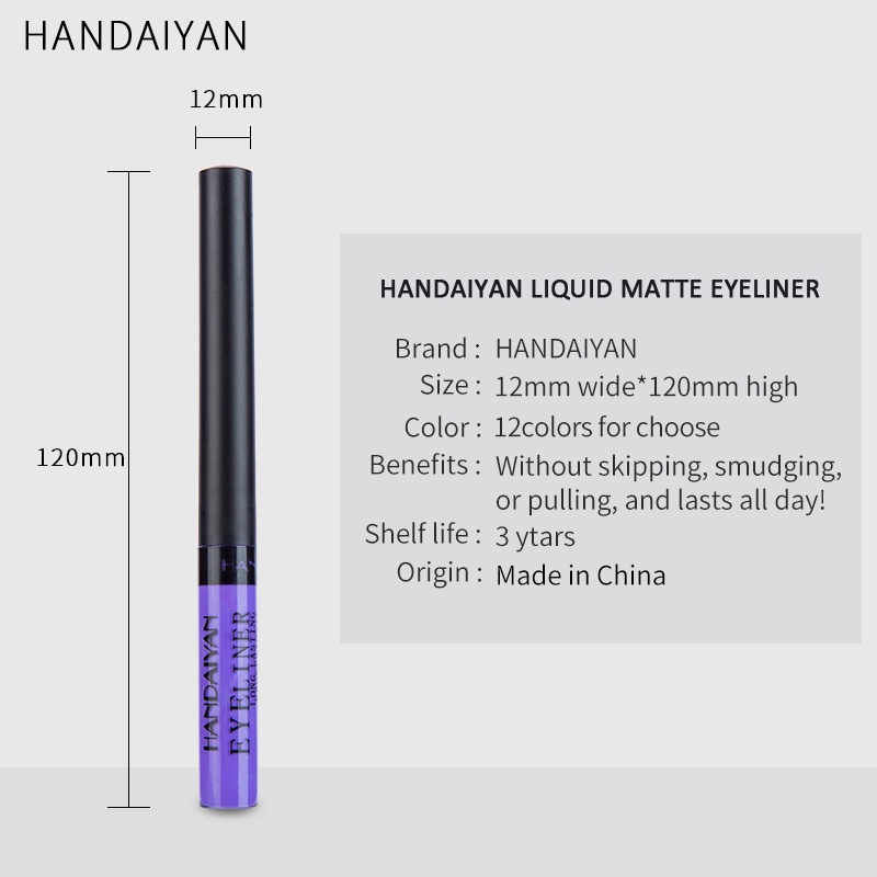 Sẵn Sàng Cổ HANDAIYAN Nhiều Màu Sắc Neon Kẻ Mắt Cho Mắt, Chống Thấm Nước Đựng Mỹ Phẩm Bút Chì, Mắt Mèo Phong Cách, lâu Trôi, 12 Màu Cá Tuyết