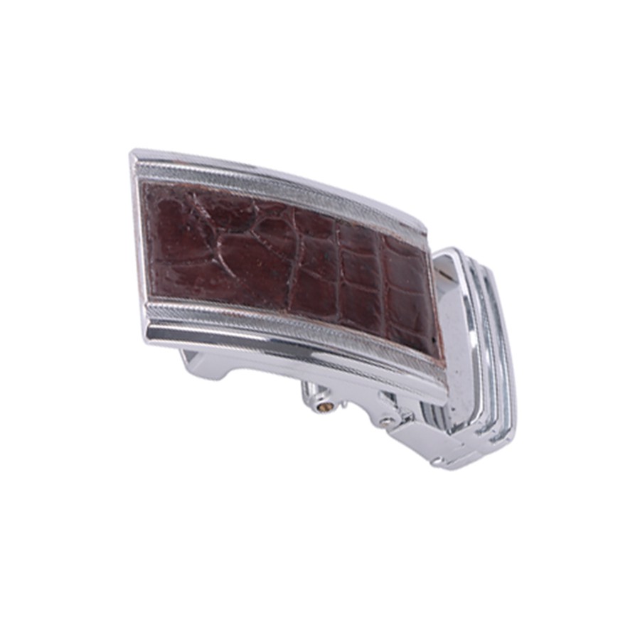 Đầu khóa da cá sấu 4 phân Huy Hoàng đầu trắng màu nâu đất-HP9218