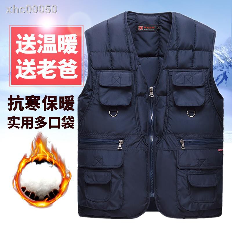 ❧Áo khoác phao Cotton không tay phối nhiều túi thời trang thu đông cho nam trung niên