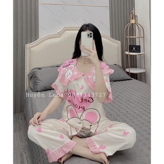 Bộ Pijama lụa áo cộc quần dài