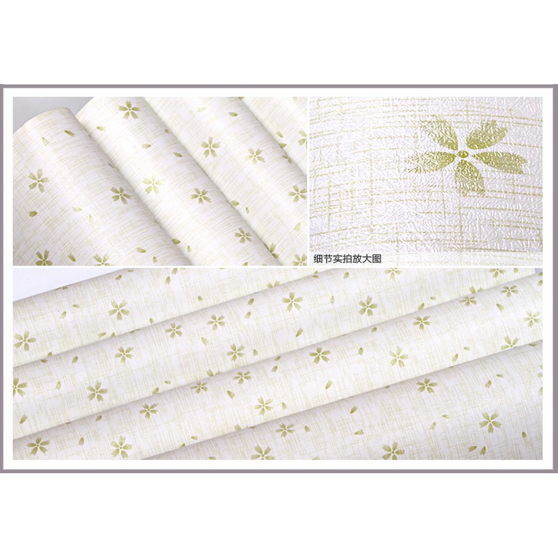 1 mét Decal giấy dán tường hoa li ti xanh nhỏ khổ rộng 45cm có keo sẵn | BigBuy360 - bigbuy360.vn