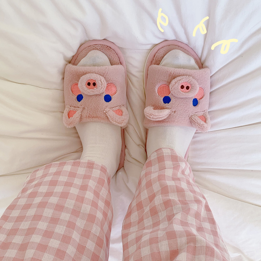 Dép Bông Đi Trong Nhà Hình Heo Con Dễ Thương