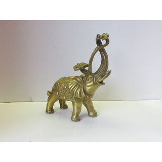 Voi đồng gậy như ý cao 17 cm, dài 15 cm - Phongthuydotho