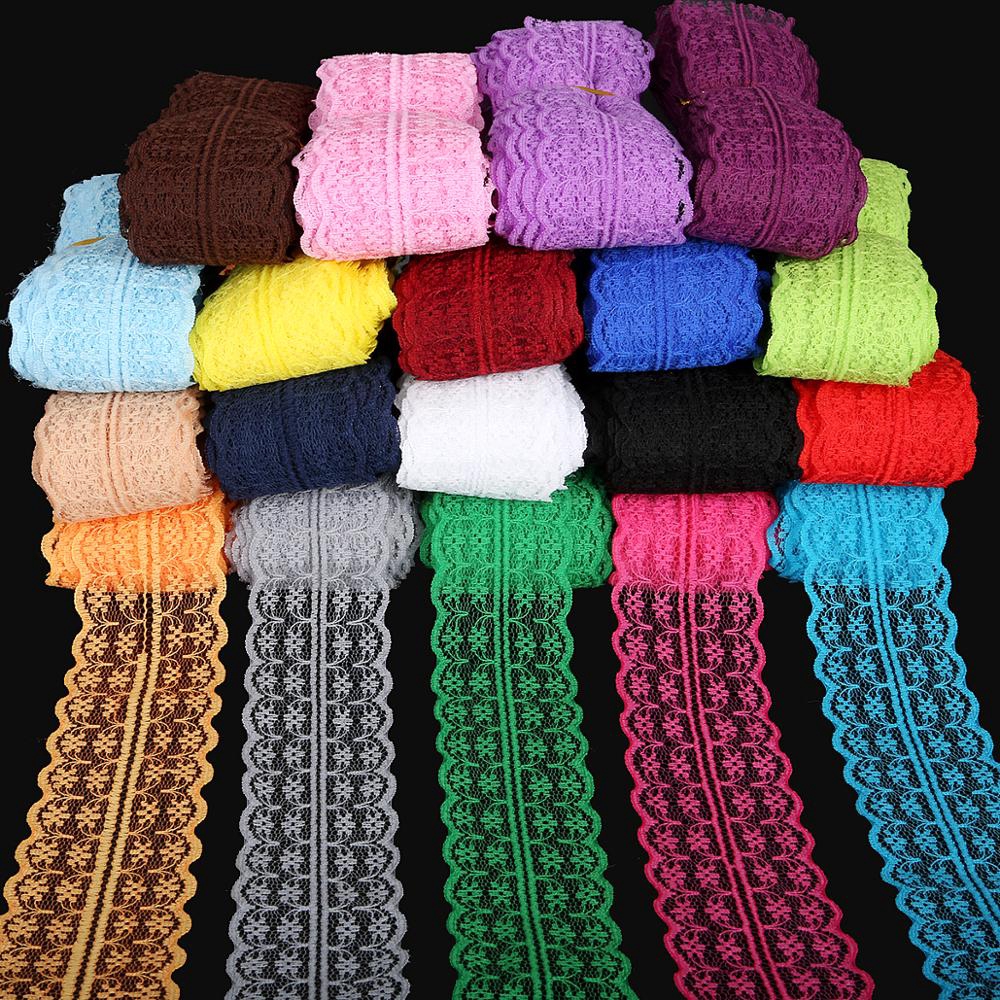 Cuộn vải ren chiều rộng 45mm không co giãn thích hợp để trang trí nhà dài 5 yard