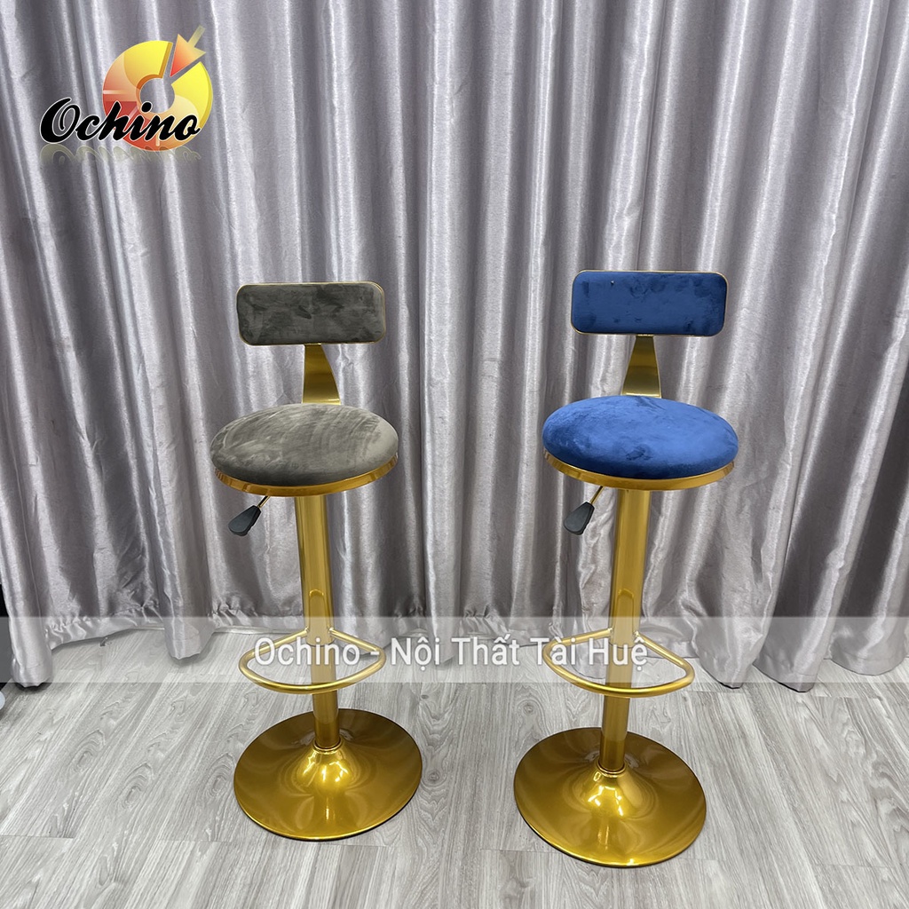 Ghế Quầy Lễ Tân, Ghế Quầy Bar Chân Vàng K1 Phong Cách Hiện Đại ( Ảnh Thật + Video)