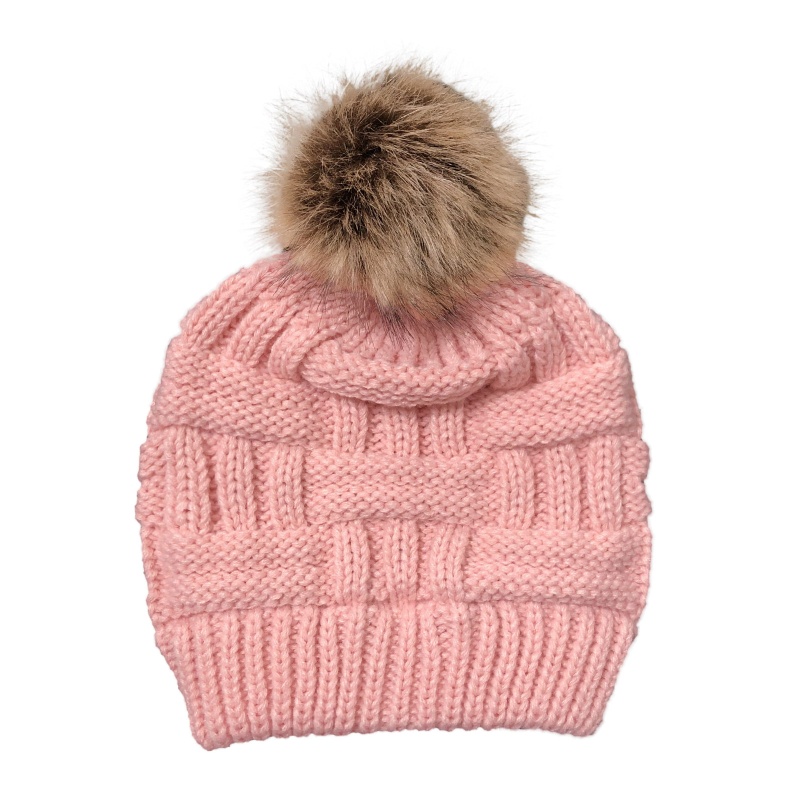 Wmmb Mũ Len Beanie Dệt Kim Kẻ Sọc Có Nút Bảo Vệ Tai Tháo Rời Được Có Thể Tháo Rời Cho Nữ