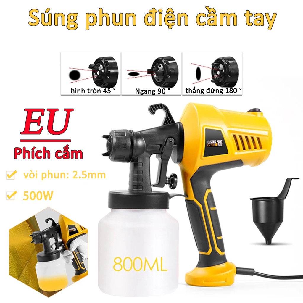 Máy phun sơn dùng điện 500W Dụng Cụ Phun 220V Phích Cắm EU