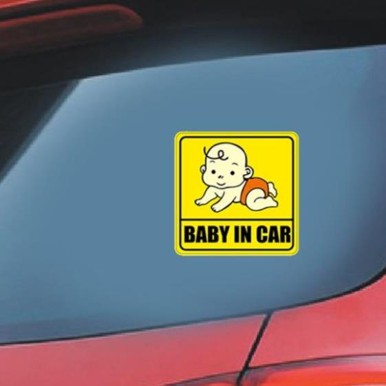 Tem Chữ BABY IN CAR Phản Quang Dán Sau Xe Ô Tô