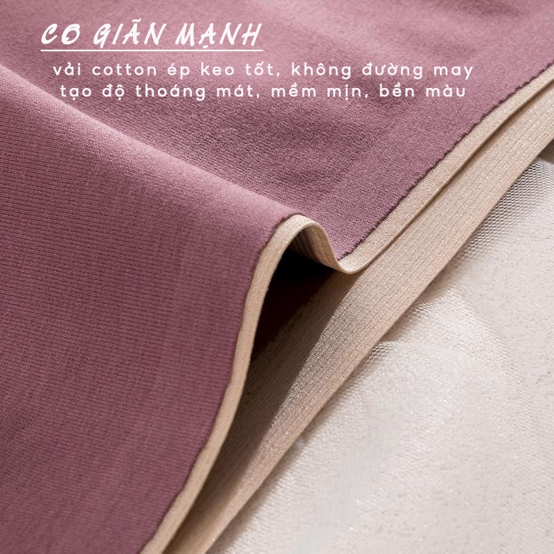 Quần lót nữ cotton100 thô mềm mịn kháng khuẩn - Quần chíp nữ 100 tàng hình không đường may thoáng mát mềm mịn QL001