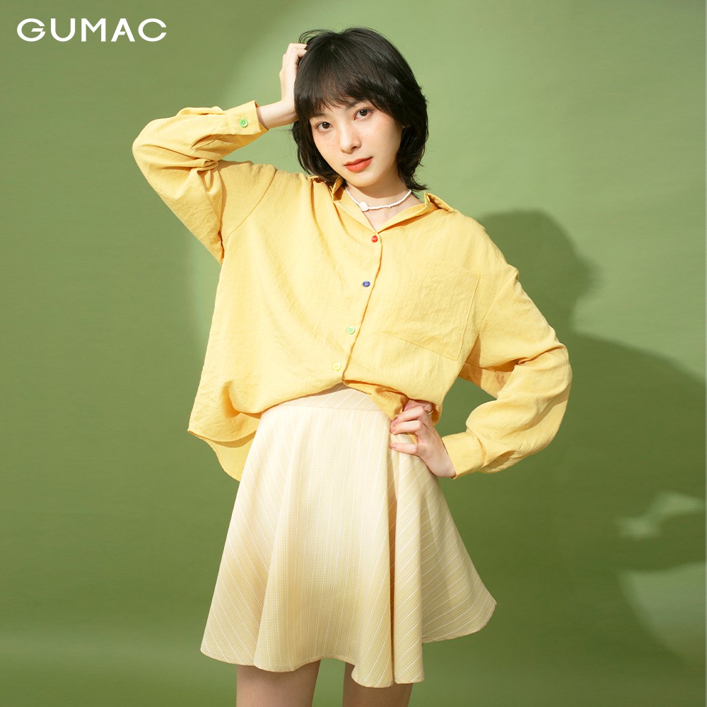 Chân váy nữ xòe GUMAC màu vàng, đủ size, năng động, trẻ trung VB1150 | BigBuy360 - bigbuy360.vn