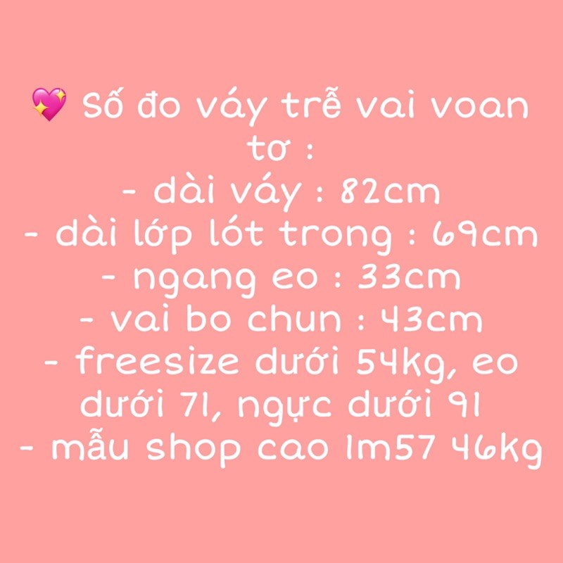 Váy trễ vai voan tơ (ảnh thật shop chụp kèm video cận chất)