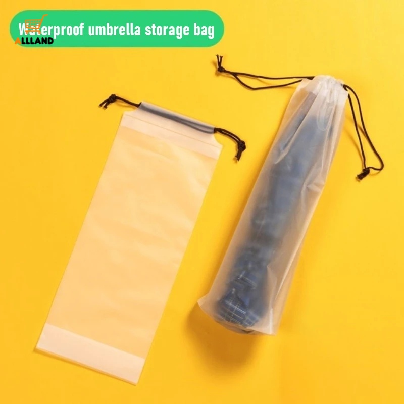 1 Túi Đựng Dù Bằng Nhựa Mặt Nhám Trong Suốt Nhỏ Gọn Có Dây Rút Tiện Dụng