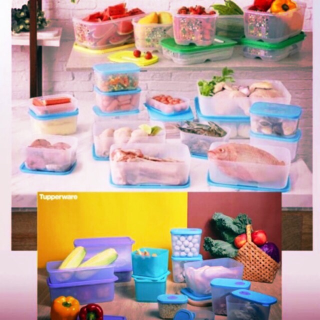 Tupperware full set 23 hộp tặng 13 hộp ngăn đông và ngăn mát tủ lạnh