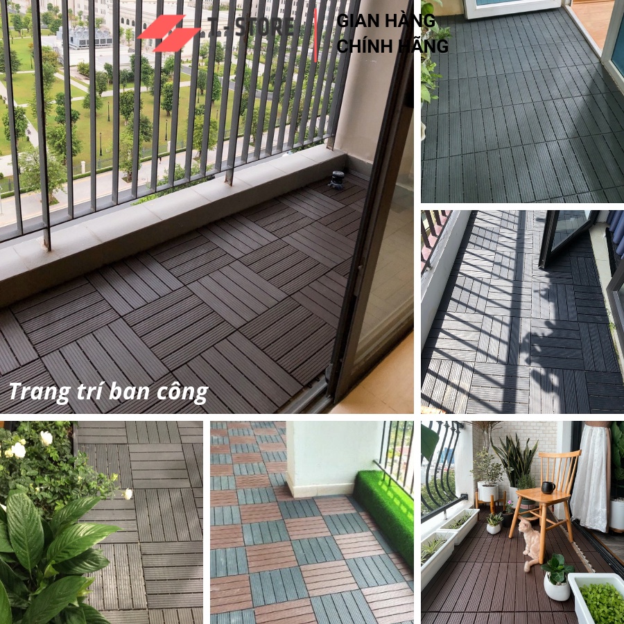 Bộ 11 Tấm Lát Sàn Cao Cấp SIENNA - Vỉ nhựa thoát nước, chống trơn trượt, Lót nhà vệ sinh, bể bơi, sân vườn, sân thượng.