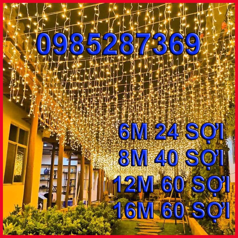 Đèn Rèm Mành 6M 8M 12M 16M mét Mưa Led Rủ Mành Đèn Led Thả Mành Trang Trí Ngoài Trời Trang Trí Nhà Cửa Sảnh Quán Cafe