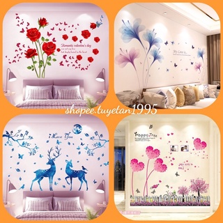Decal dán tường [ HÀNG VỀ] Phòng Ngủ xinh xắn ( kèm kích thước và ảnh thật)