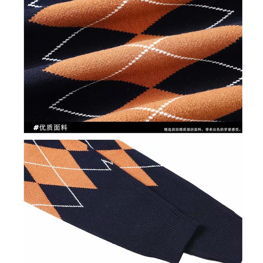 Áo Sweater dệt kim dáng rộng cho nam size M-2XL