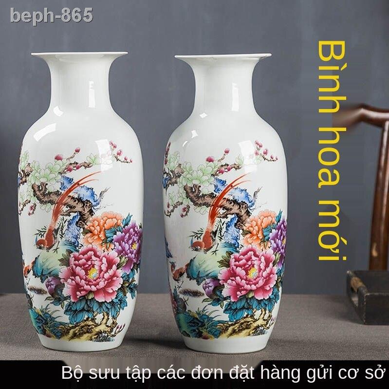 ♦ ✜ ● Jingdezhen bình gốm trang trí phòng khách cắm hoa gia cầm hiện đại tủ rượu thủ công nhỏ