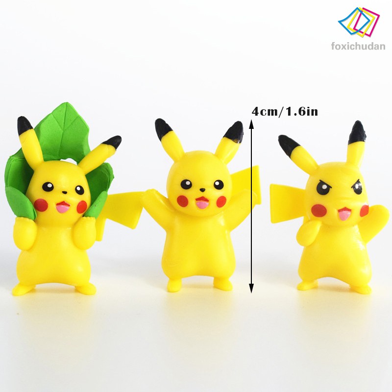 Bộ 6 Mô Hình Pikachu Dễ Thương Trang Trí Tiểu Cảnh