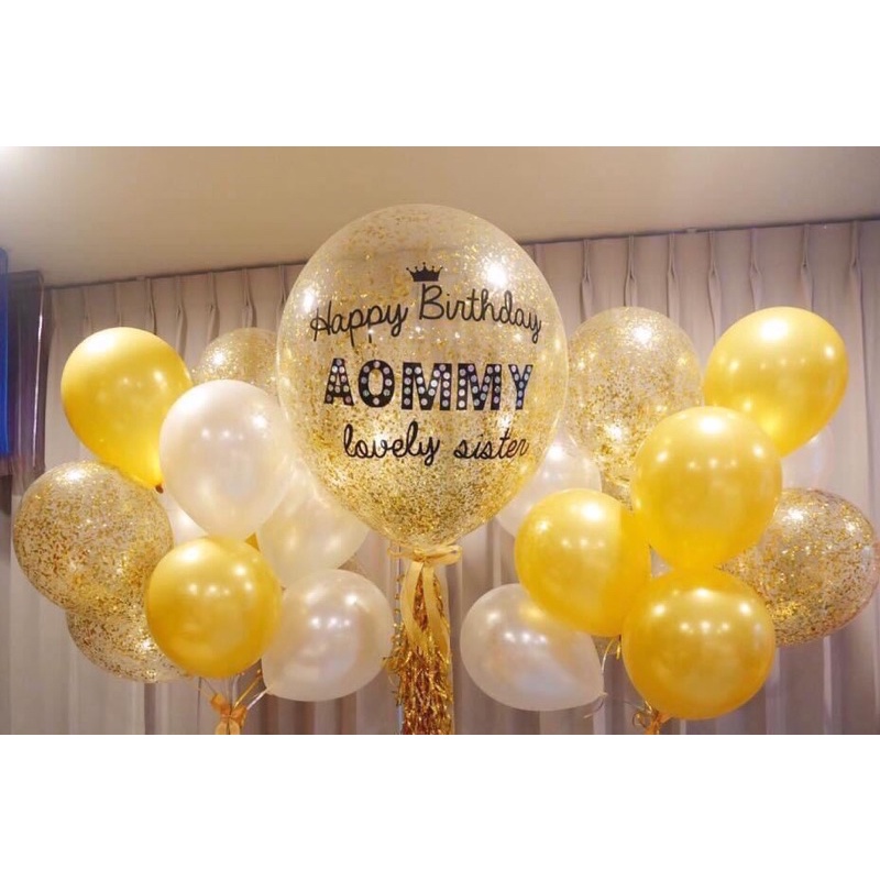 Bóng bay jumbo màu vàng in chữ theo yêu cầu