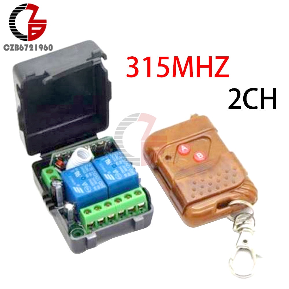 315MHz DC 12V 10A Wireless Switch Remote Control Relay Transmitter Receiver 