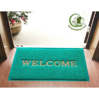 Thảm Lau Chùi Chân Welcome 40x60cm - màu xanh lá cây