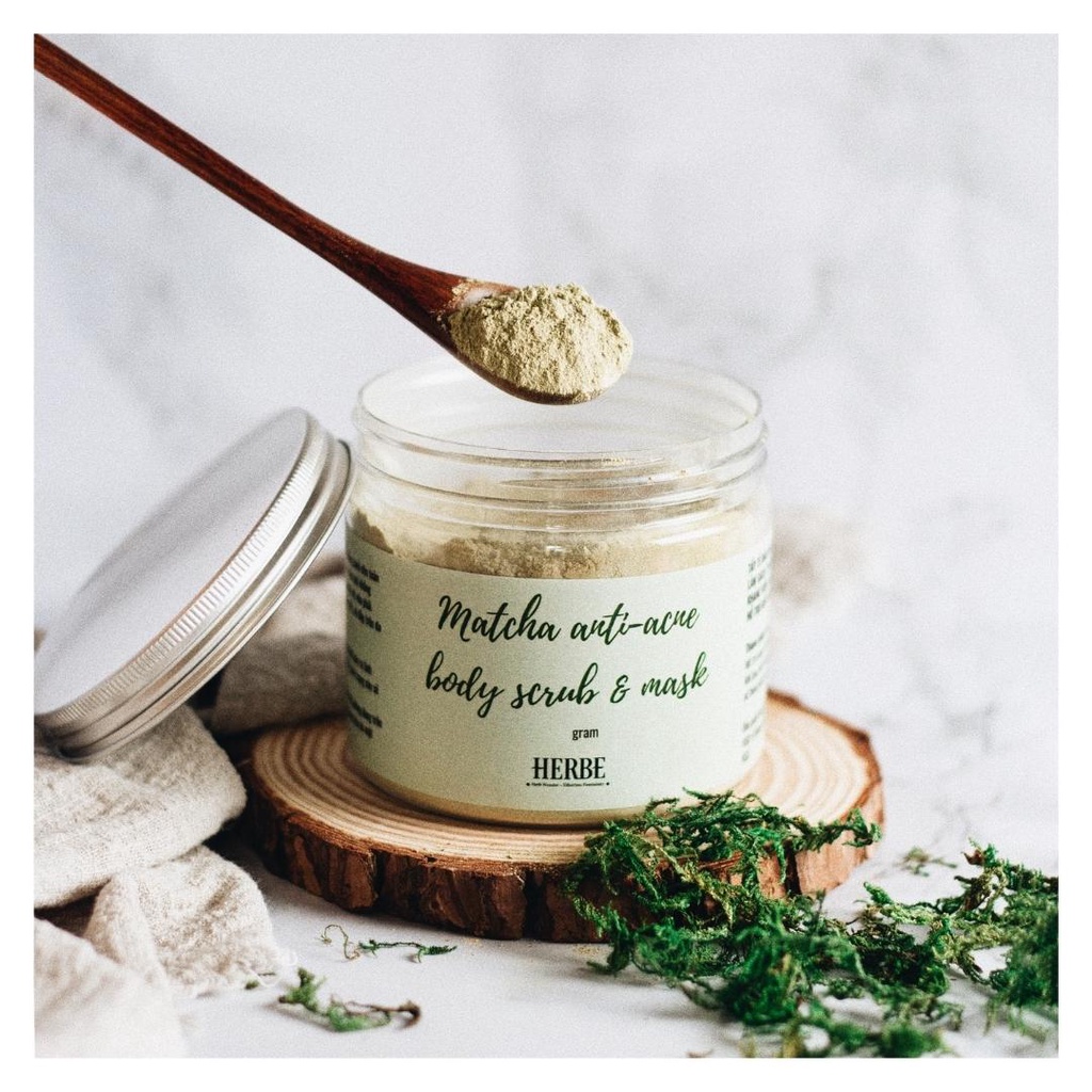 BỘT TẮM SẠCH SÂU/ TẨY TẾ BÀO CHẾT BODY - MATCHA (dành cho da mụn, nhiều khuyết điểm) Handmade