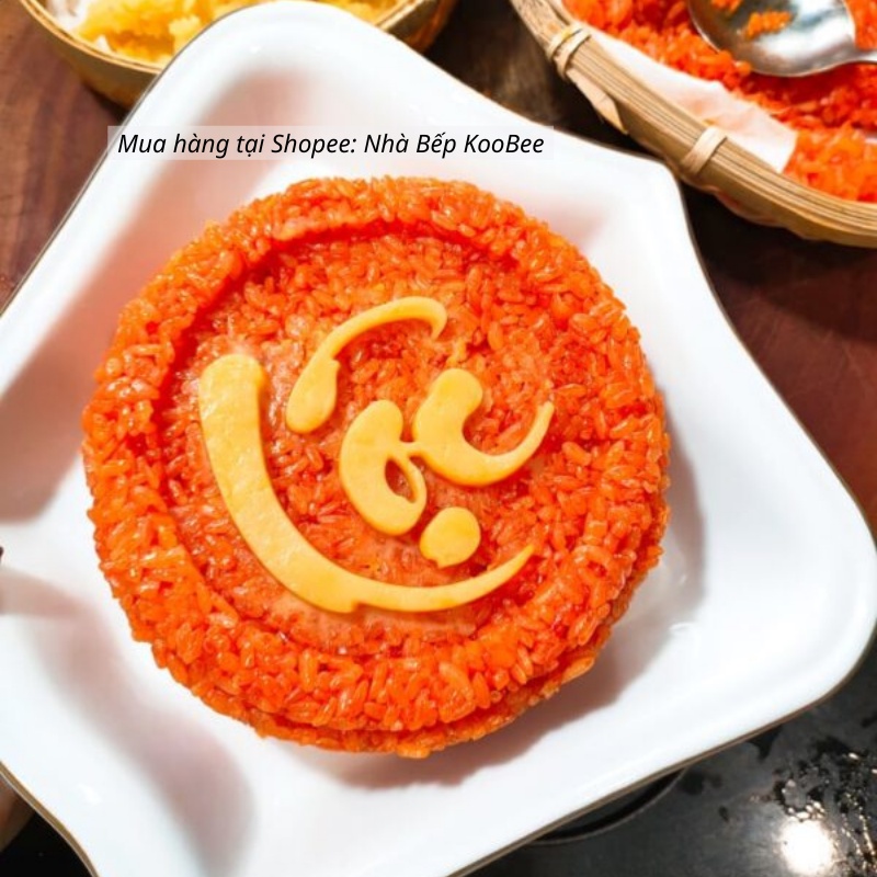 Combo bộ 3 khuôn xôi Phúc Lộc Thọ - Khuôn xôi chữ tròn bé tạo hình đường kính12cm KooBee (NB50)