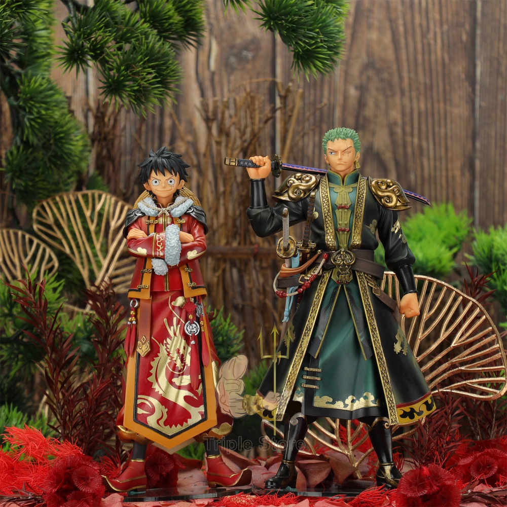 – Mô Hình Luffy & Roronoa Zoro Trong Trang Phục Trung Quốc - Cao 16cm
