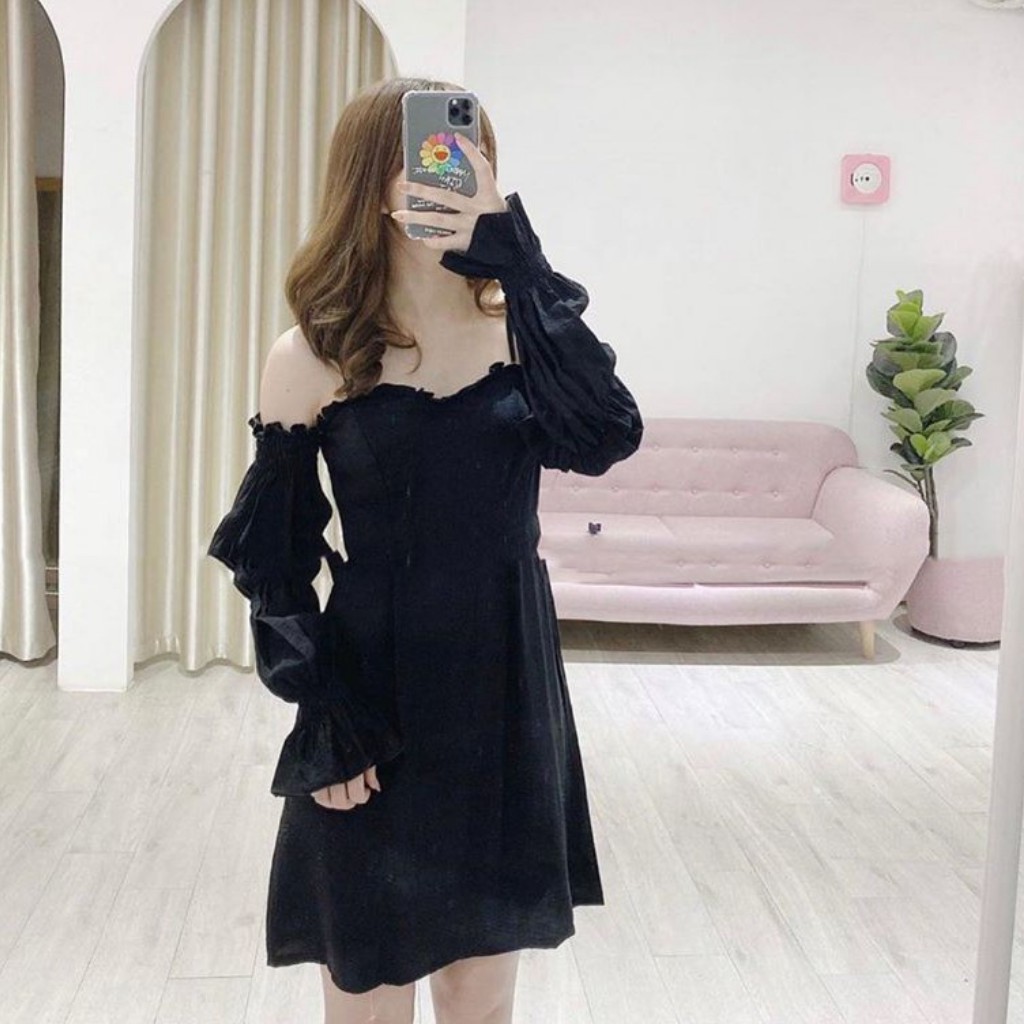 Đầm trắng trễ vai dạo phố so cute | BigBuy360 - bigbuy360.vn