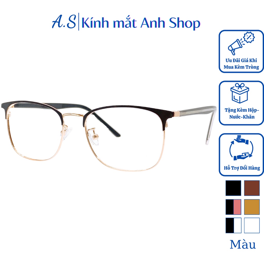 Kính bầu tròn thời trang nam nữ chất liệu kim loại kết hợp càng kính bằng nhựa 1009