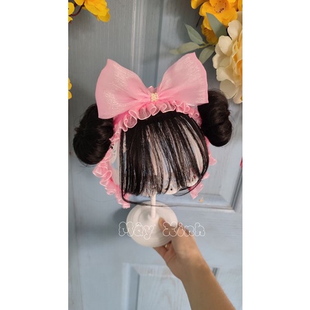 Băng đô cài tóc kèm búi nơ xinh cho bé