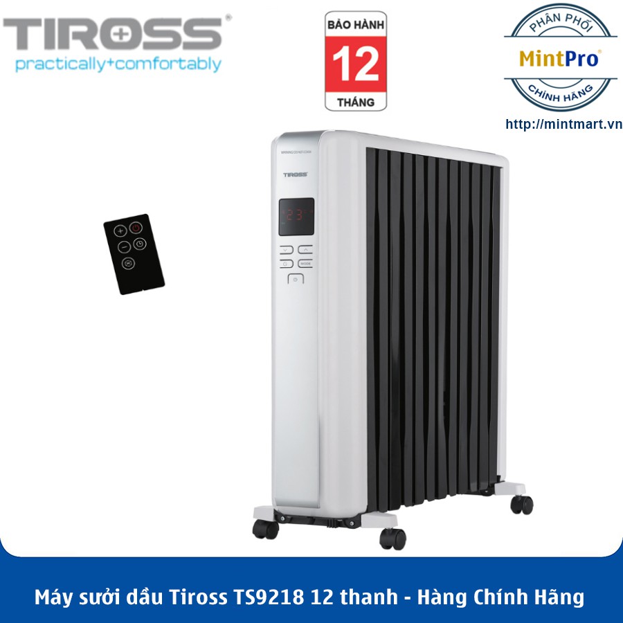 Máy sưởi dầu Tiross TS9218 12 thanh - Hàng Chính Hãng