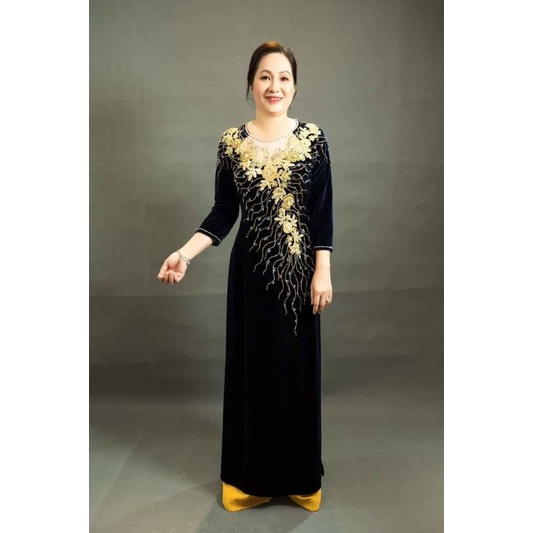 ÁO DÀI NHUNG TẶNG MẸ