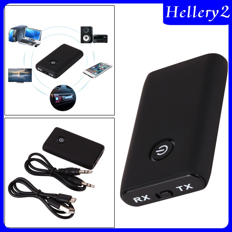 [HELLERY2] 2in1 Bluetooth Transmitter Receiver 3.5mm AUX Adapter for TV PC Car Black