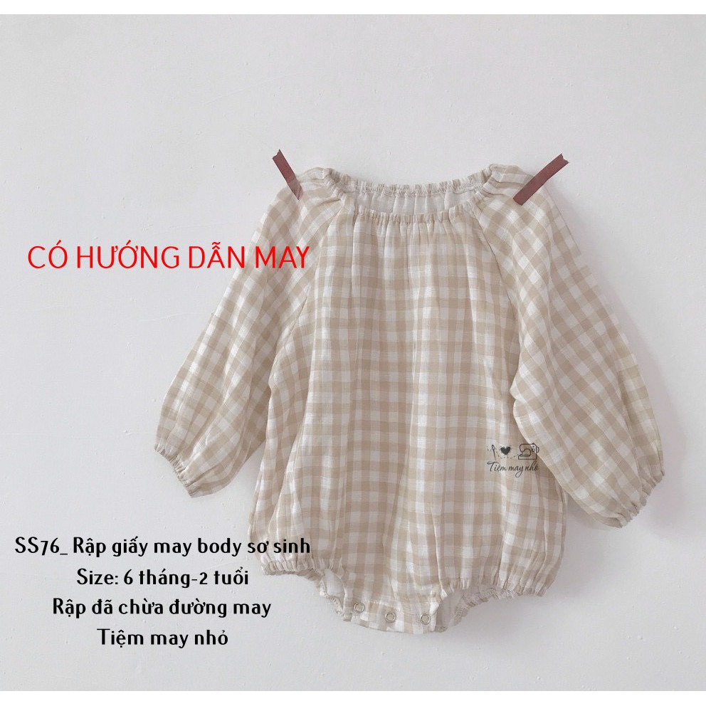 SS76_ rập giấy may body tay raglan