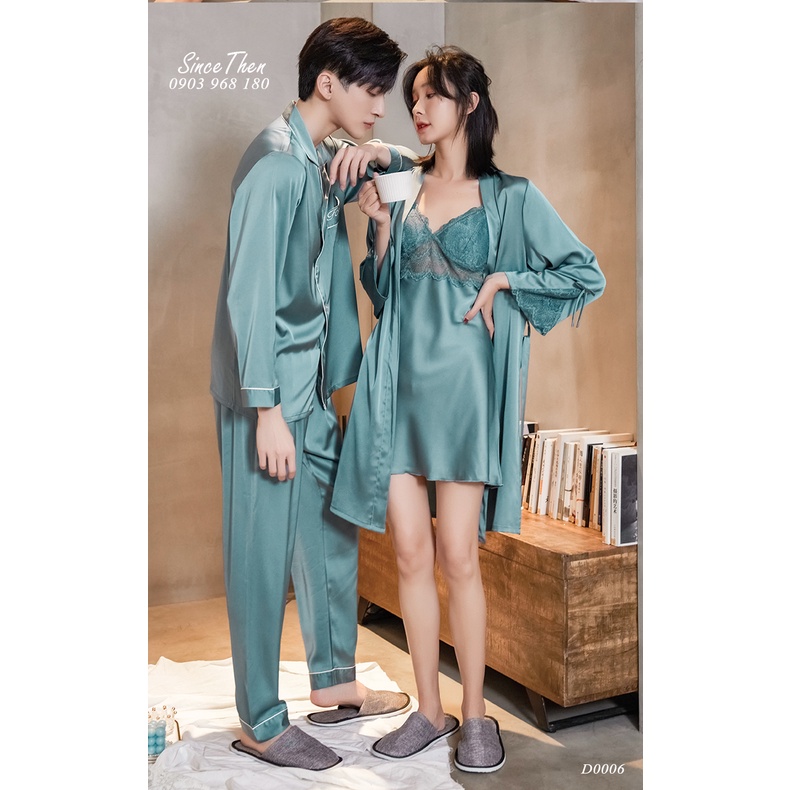 Đồ ngủ đôi nam nữ cao cấp lụa cát, mềm mịn không nhăn - Since Then