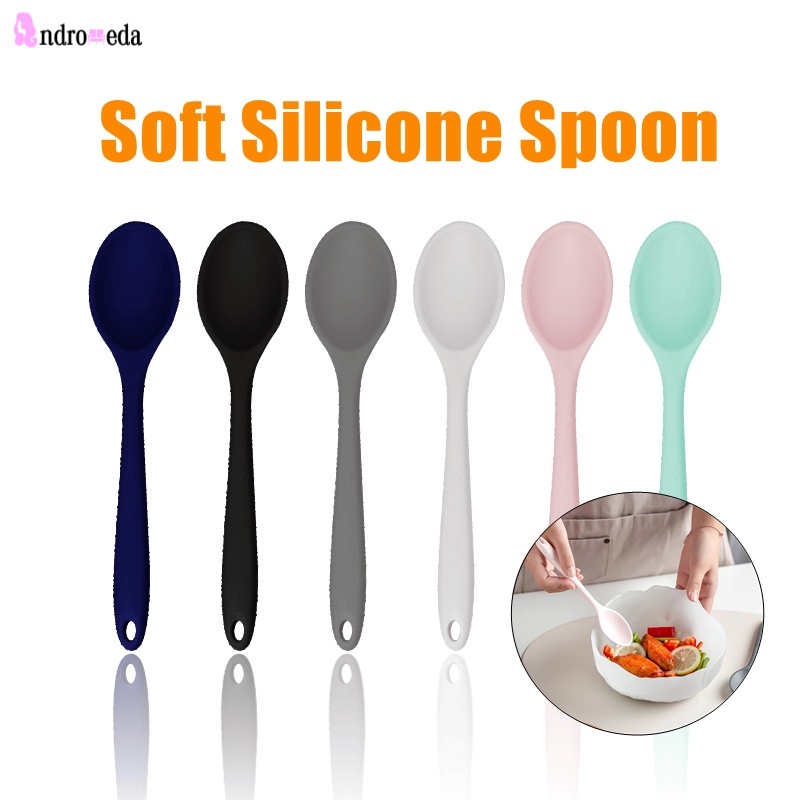 Muỗng silicone cán dài chịu nhiệt tiện dụng cho nhà bếp